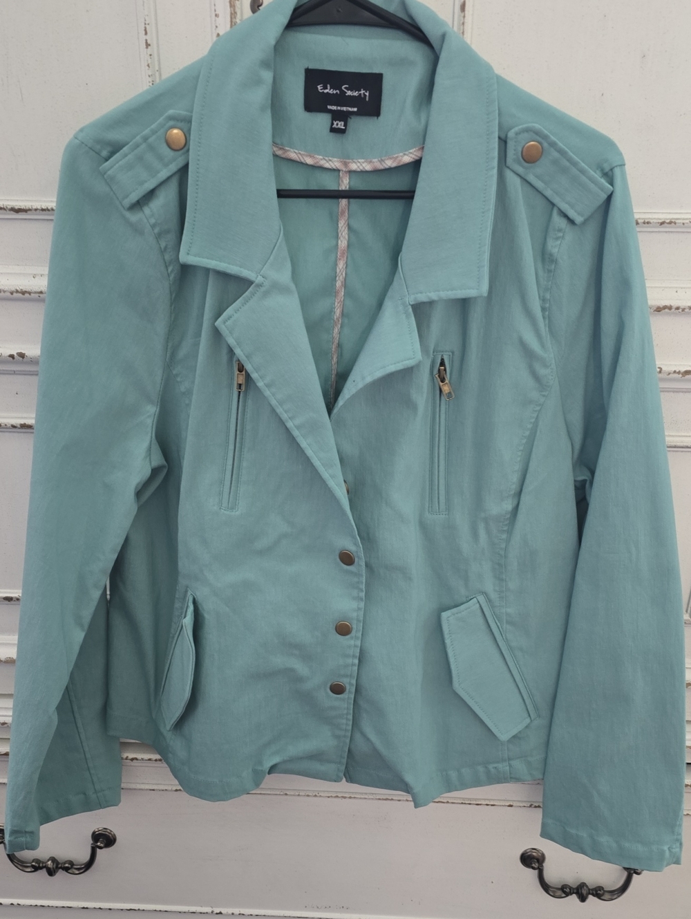 New Women's Light Teal Utility Jacket